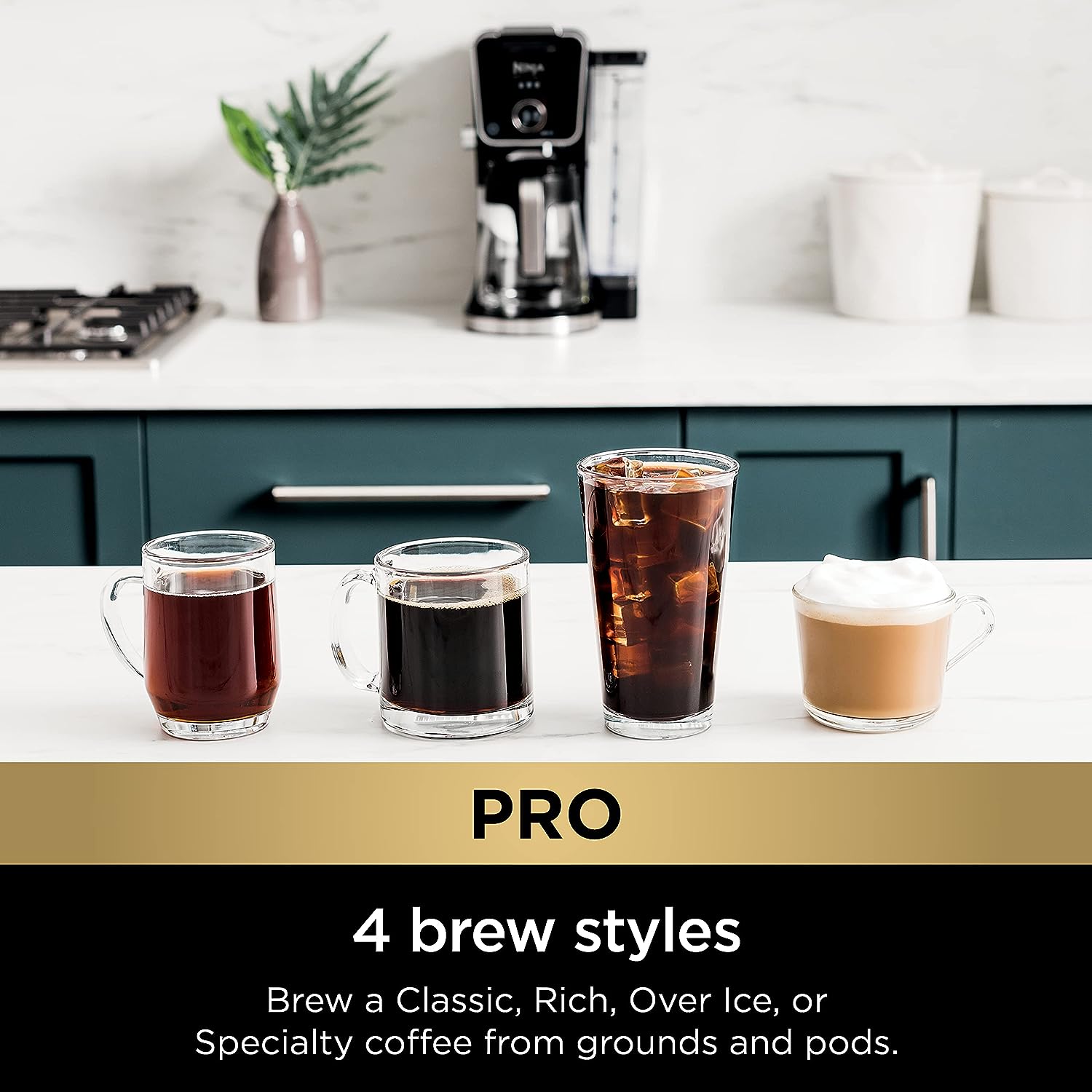 Ninja CFP307 DualBrew Pro Specialty Coffee System, Single-Serve, Compatible with K-Cups 12-Cup Drip Coffee Maker, with Permanent Filter, Black